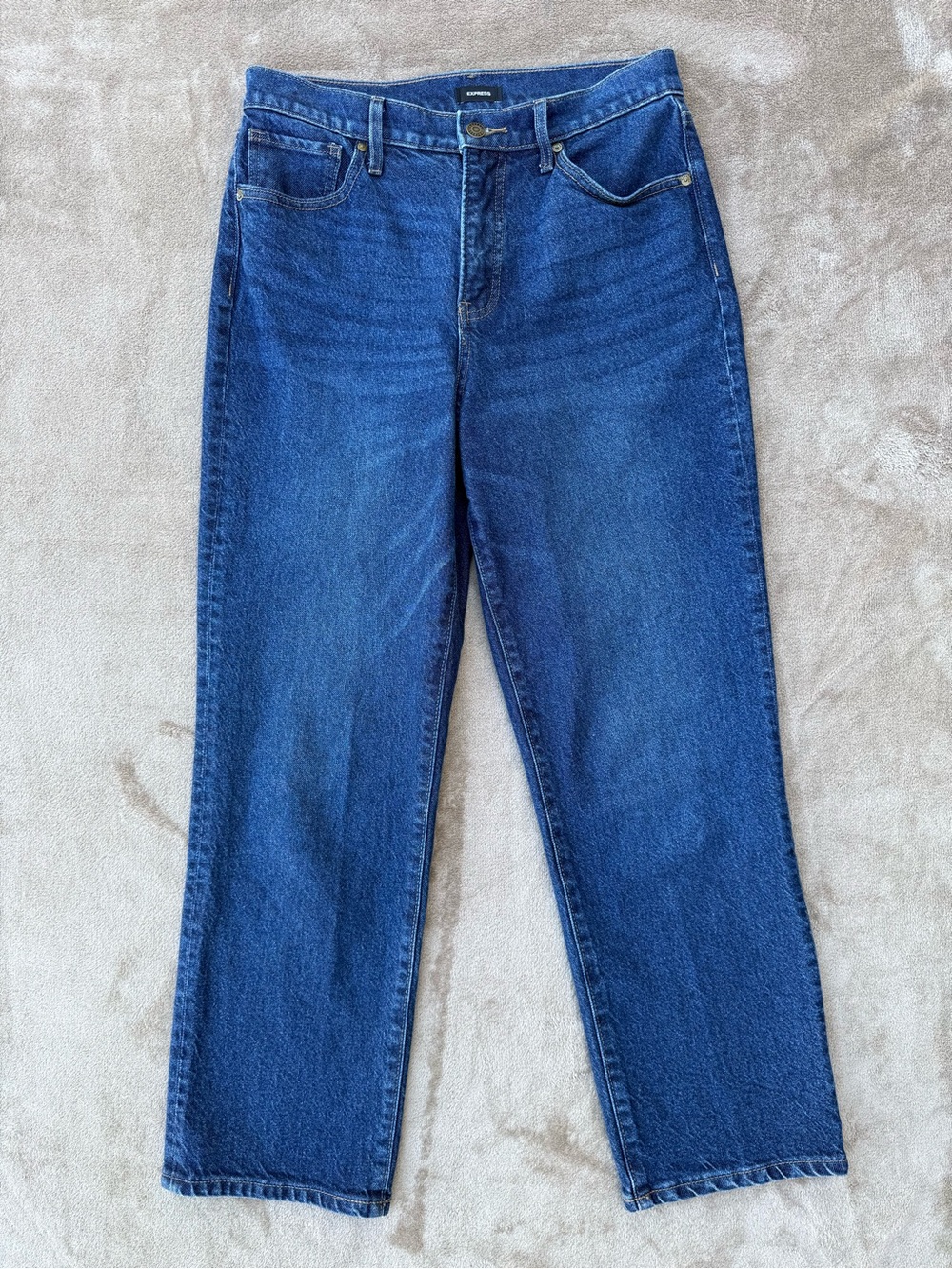 Express Straight Ankle High Rise Stretch Jeans